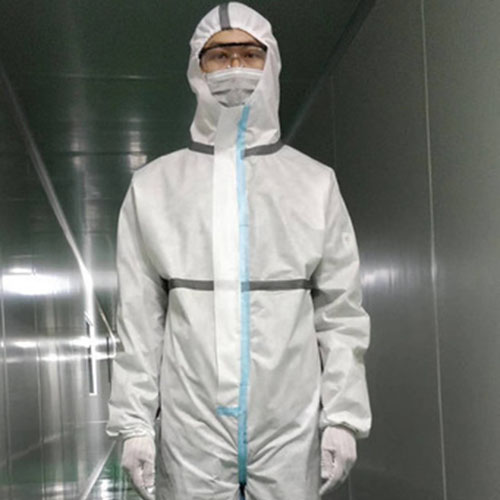 Protective isolation suit one-piece hood